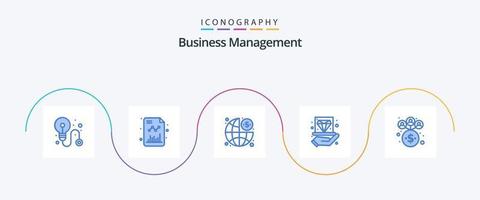 Business Management Blue 5 Icon Pack inklusive Management. Marmelade. Finanzen. halten. Diamant vektor