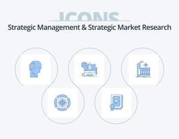 Strategisches Management und strategische Marktforschung Blue Icon Pack 5 Icon Design. Fabrik. Technologie. Benutzer. Es. chemisch vektor