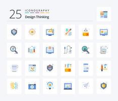 Design Thinking 25 Flat Color Icon Pack inklusive Thinking. Design. Denken. kreativ. Grafik vektor