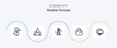 Weather Line 5 Icon Pack inklusive . Wetter. Wetter. warm. Lagerung vektor