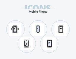mobil telefon linje fylld ikon packa 5 ikon design. . . huawei. penna. mobil vektor