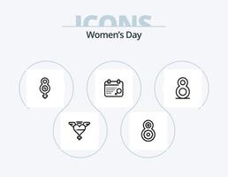 Womens Day Line Icon Pack 5 Icon Design. Geschäft. Feminismus. acht März. feminin. Bewusstsein vektor