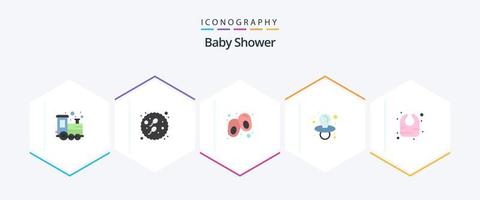 bebis dusch 25 platt ikon packa Inklusive . haklapp. bebis. bebis. dummy vektor