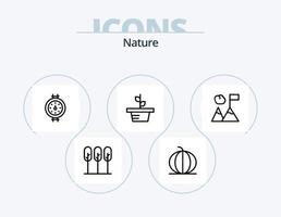 Naturlinie Icon Pack 5 Icon Design. . Wasser. Topf. Leistung. Energie vektor