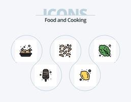 Lebensmittellinie gefüllt Icon Pack 5 Icon Design. . . Restaurant. Salat. Gurke vektor