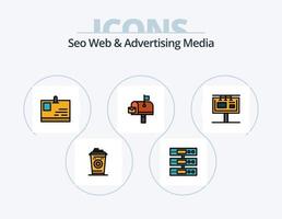 SEO Web und Werbemedien Linie gefüllt Icon Pack 5 Icon Design. Radio. Signal. mobile Grafik. Gerät. Überschrift vektor