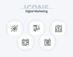 Digital Marketing Line Icon Pack 5 Icon-Design. Marketing. Ziel. Browser. Ziel. Kunde vektor