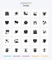 Creative Canada 25 Glyph Solid Black Icon Pack wie Kanada. draussen. kanadisch. Holz. Protokoll vektor