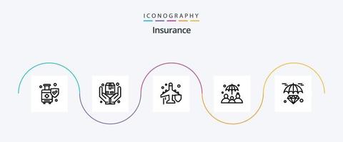 försäkring linje 5 ikon packa Inklusive försäkring. diamant. flyga. liv försäkring. försäkring vektor