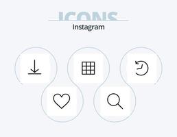 Instagram Line Icon Pack 5 Icon Design. Zeitleiste. instagram. setzt. Galerie. speichern vektor