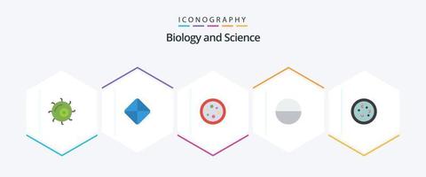 Biologie 25 Flat Icon Pack inklusive Mikrobe. Ausbildung. Ausrüstung. Biologie. Tablette vektor