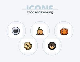 Lebensmittellinie gefüllt Icon Pack 5 Icon Design. . Frucht. Messer. Essen. Zitrone vektor