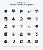 kreativ modern utbildning och kunskap kraft 25 glyf fast svart ikon packa sådan som tillväxt. lärare. utbildning. klass. utbildning vektor