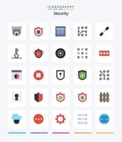 Creative Security 25 Flat Icon Pack wie verlinkt. Verbindung. Code. Kette. sicher vektor