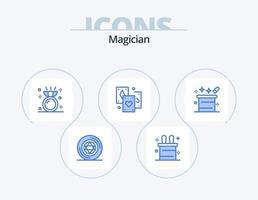 trollkarl blå ikon packa 5 ikon design. trollkarl. magi hatt. Smycken. magi. magi vektor