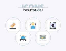 video produktion platt ikon packa 5 ikon design. stjärna. kändis. högtalare. biljetter. film biljetter vektor