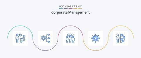 Corporate Management Blue 5 Icon Pack inklusive Medien. Internet. Management. Person. Führung vektor