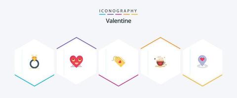 Valentine 25 Flat Icon Pack inklusive Liebe. Valentinsgrüße. Liebe. Valentinstag. Gesicht vektor