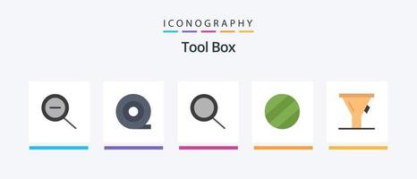 Tools Flat 5 Icon Pack inklusive . Werkzeug. kreatives Ikonendesign vektor