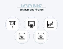 Finanzlinie Icon Pack 5 Icon Design. . . Geld. Warnung. Kasten vektor