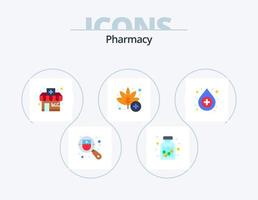 Apotheke flach Icon Pack 5 Icon Design. . Hilfe. Drogerie. Gegenmittel. Medizin vektor