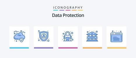 Datenschutz blau 5 Icon Pack inklusive . Netz. Sicherheit. Programmierung. Kodierung. kreatives Symboldesign vektor