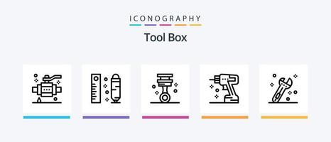 verktyg linje 5 ikon packa Inklusive kolv. bil. konstruktion. verktyg. bil. kreativ ikoner design vektor