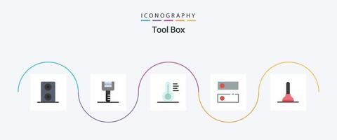 Tools Flat 5 Icon Pack inklusive . DNS. Werkzeug. Kolben vektor