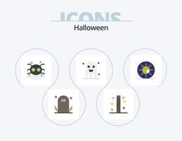 Halloween-Flachbild-Icon-Pack 5-Icon-Design. Festival. Feier. Feiertage. gespenstisch. gruselig vektor