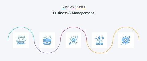 Business und Management Blue 5 Icon Pack inklusive Idee. Netzwerk. Entwicklung. Hierarchie. hierarchisches Netzwerk vektor