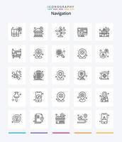 Creative Navigation 25 Gliederungs-Icon-Pack wie Bildschirm. Karte. Standort. Standort. finden vektor