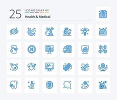 hälsa och medicinsk 25 blå Färg ikon packa Inklusive skönhet. medicinsk tecken. testa. medicinsk. medicin vektor