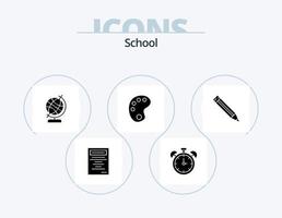 Schulglyphen-Icon-Pack 5 Icon-Design. . Schule. Erdkunde. Herrscher. malen vektor