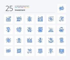 investering 25 blå Färg ikon packa Inklusive dollar. Graf. finansiera. investering. tillväxt vektor