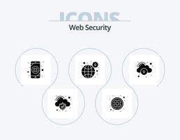 webb säkerhet glyf ikon packa 5 ikon design. data. säkerhet. data. skydd. låsa vektor
