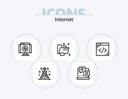 Internet-Line-Icon-Pack 5 Icon-Design. Internet. Server. Browser. Internet. Daten vektor