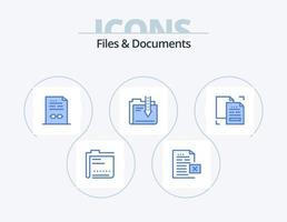 Dateien und Dokumente blaues Icon Pack 5 Icon Design. Daten. Archiv. Datei. dokumentieren. Zertifikat vektor