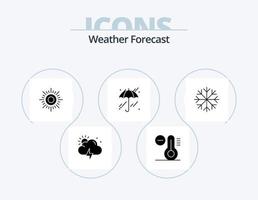 Wetter-Glyphen-Icon-Pack 5 Icon-Design. . . Wetter. Schneeflocken. Frost vektor