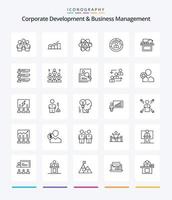 kreativ företags- utveckling och företag förvaltning 25 översikt ikon packa sådan som personlig. mänsklig. Diagram. tillväxt. framsteg vektor