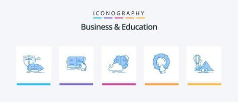 Business und Bildung Blue 5 Icon Pack inklusive Hilfe. Notfall. Literatur. Inspiration. Idee. kreatives Symboldesign vektor