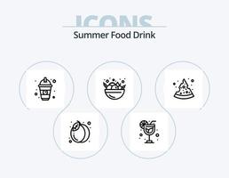 Sommer Essen trinken Linie Icon Pack 5 Icon Design. Essen. Flasche. Essen. Wasser. Essen vektor