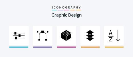 design glyf 5 ikon packa Inklusive . ordna. ordning. kreativ ikoner design vektor