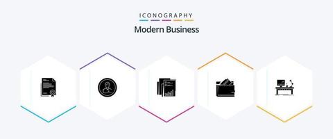 Modern Business 25 Glyphen-Icon-Pack mit Daten. Prüfung. menschlich. Analytik. Benutzer vektor