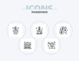 Investment Line Icon Pack 5 Icon Design. Investition. Finanzierung. Finanzen. Geld. Mann vektor
