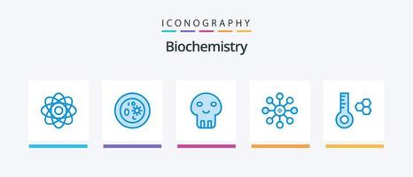 biokemi blå 5 ikon packa Inklusive temperatur. cell. laboratorium. biologi. död. kreativ ikoner design vektor