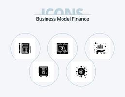 finansiera glyf ikon packa 5 ikon design. betalningar. mobil. pengar. matematik. beräkning vektor