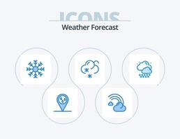 Wetter blau Icon Pack 5 Icon Design. Regen. Wetter. kalt. Schnee. Winter vektor