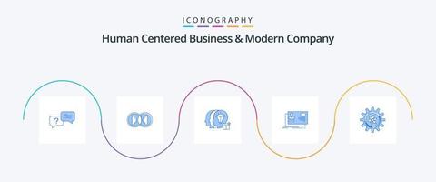 Human Centered Business und modernes Unternehmen Blue 5 Icon Pack inklusive Einladung. Identität. Mann. Benutzer. Mitarbeiter vektor