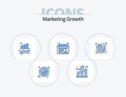 Marketing-Wachstum blau Icon Pack 5 Icon Design. Geschäft. Punkte. hoch. Diagramm. Marketing vektor