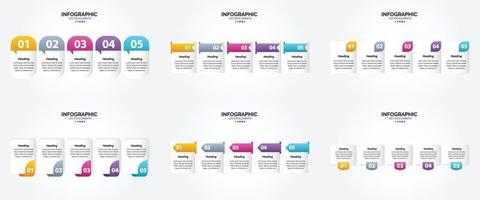 flaches Designset der Vektorillustrations-Infografiken für Werbebroschürenflieger und -zeitschrift vektor